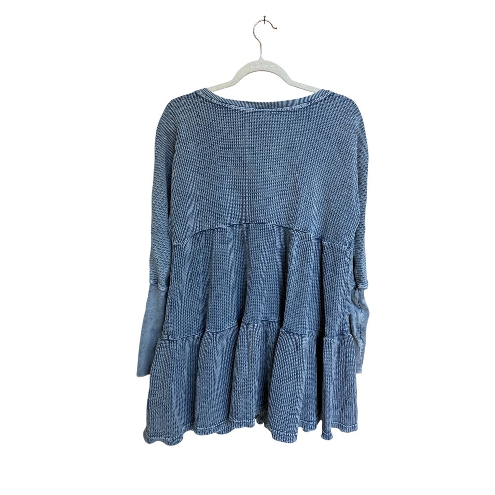 Free People FP One Dress Jolene Thermal Mini Dress Waffle‎ Blue Size  XS - Picture 2 of 7